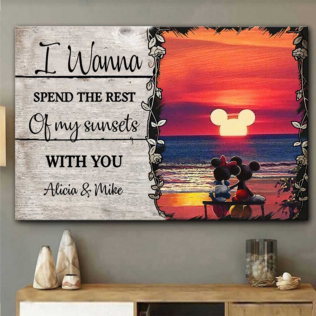 Personalized Sunset Canvas Poster Custom Name Couples Gift Canvas and Poster GradoCreations