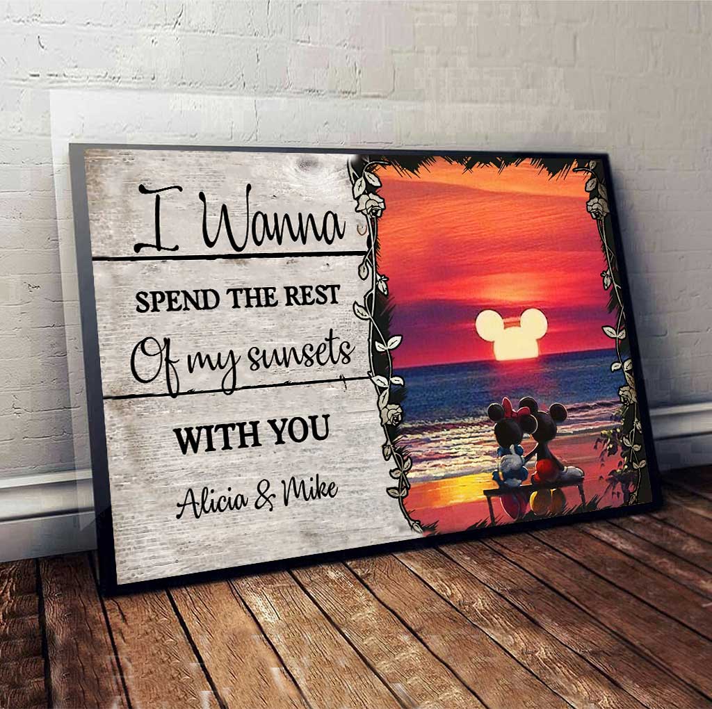 Personalized Sunset Canvas Poster Custom Name Couples Gift Canvas and Poster GradoCreations