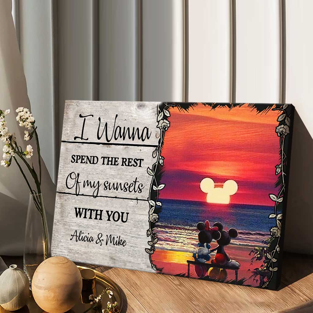 Personalized Sunset Canvas Poster Custom Name Couples Gift Canvas and Poster GradoCreations