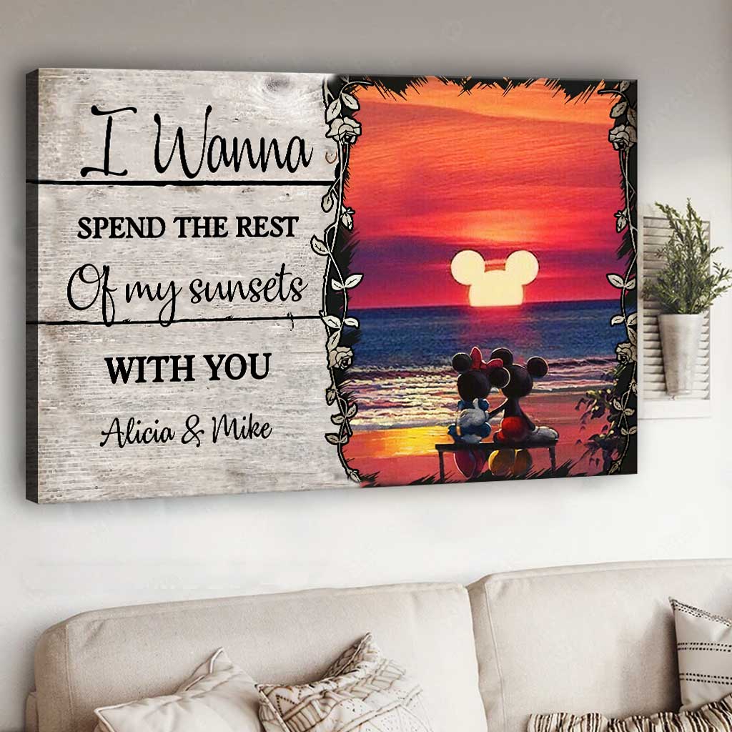 Personalized Sunset Canvas Poster Custom Name Couples Gift Canvas and Poster GradoCreations