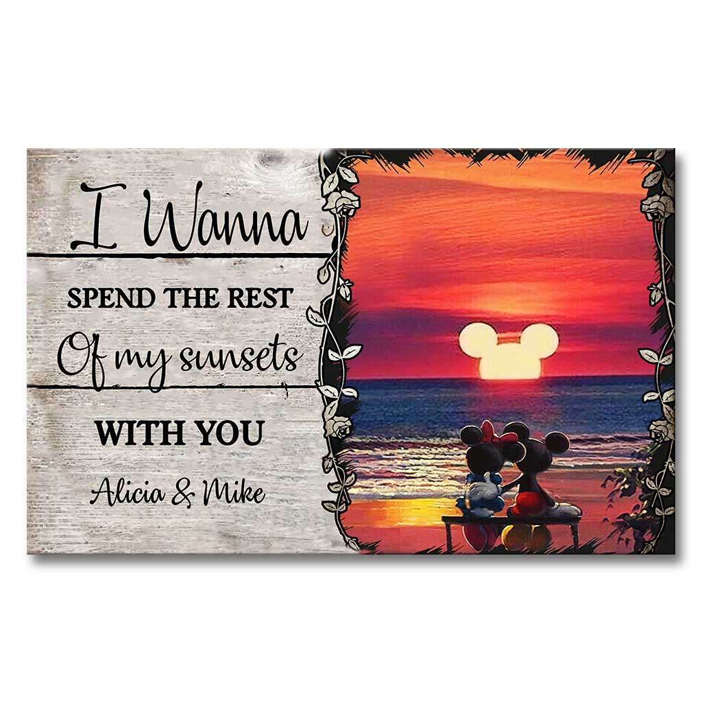 Personalized Sunset Canvas Poster Custom Name Couples Gift Canvas and Poster GradoCreations