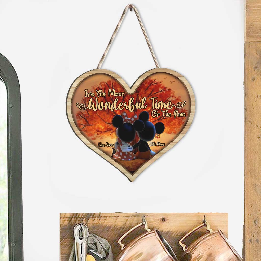Personalized Fall Mouse Wood Sign Custom Name Gift for Couples Wood Sign GradoCreations