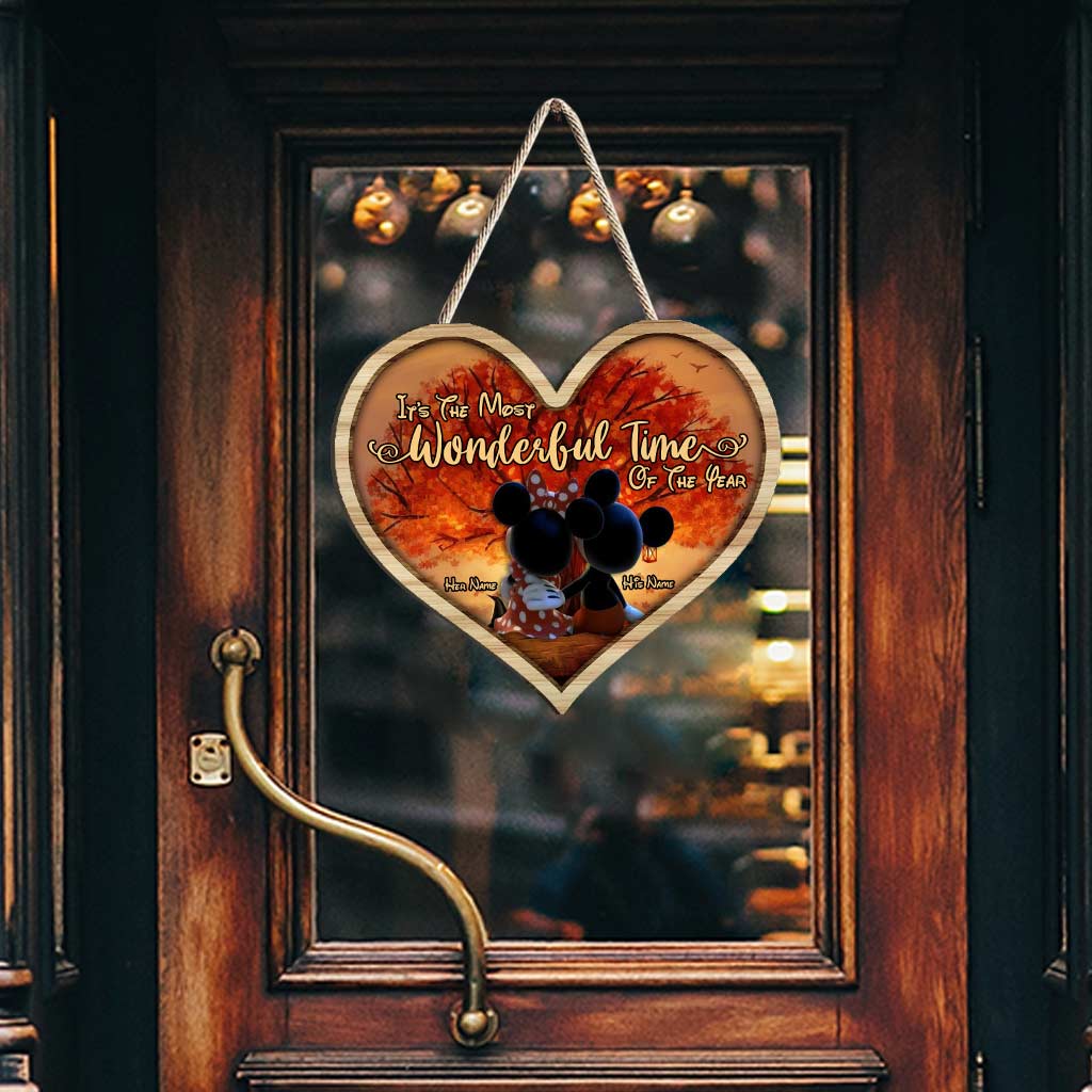 Personalized Fall Mouse Wood Sign Custom Name Gift for Couples Wood Sign GradoCreations