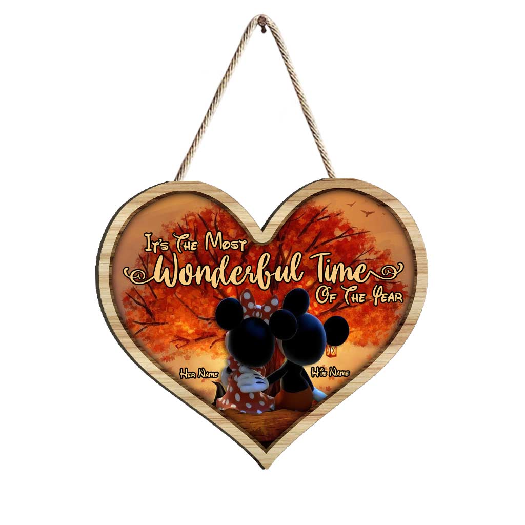 Personalized Fall Mouse Wood Sign Custom Name Gift for Couples Wood Sign GradoCreations
