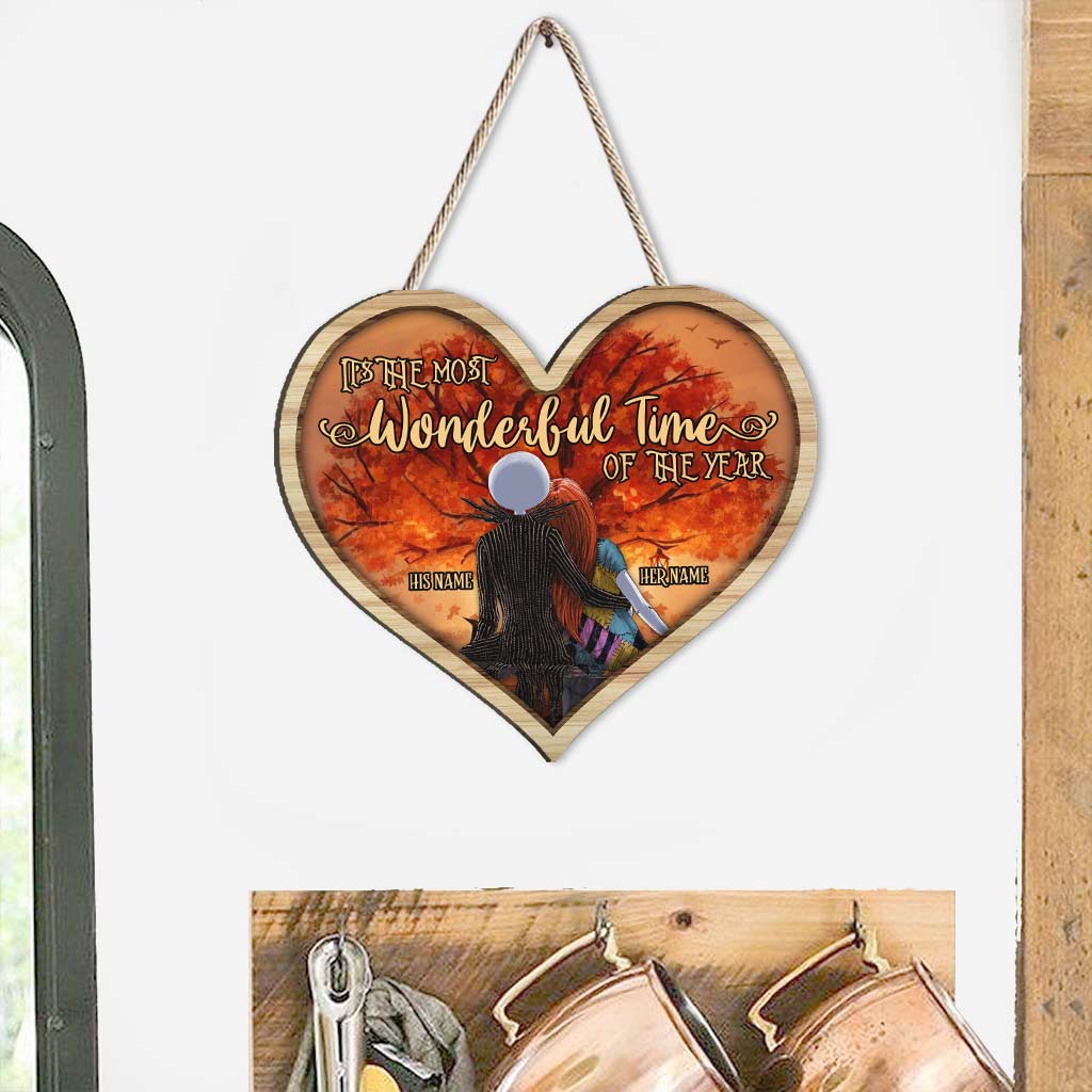 Personalized Fall Wood Sign - Custom Heart Decor Gift Wood Sign GradoCreations