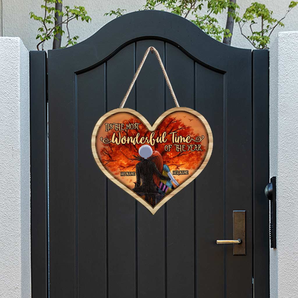 Personalized Fall Wood Sign - Custom Heart Decor Gift Wood Sign GradoCreations