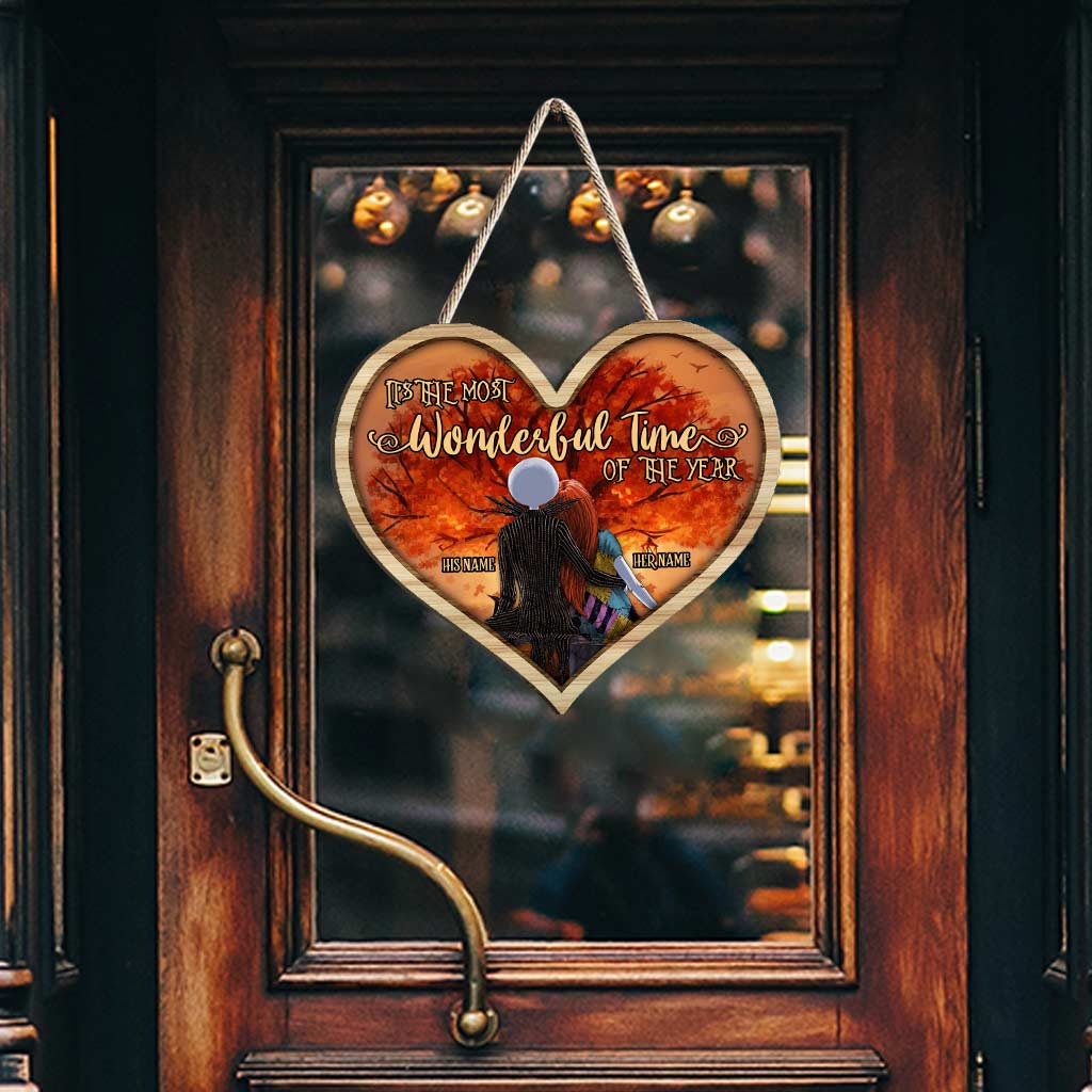 Personalized Fall Wood Sign - Custom Heart Decor Gift Wood Sign GradoCreations