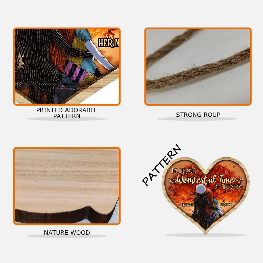 Personalized Fall Wood Sign - Custom Heart Decor Gift Wood Sign GradoCreations