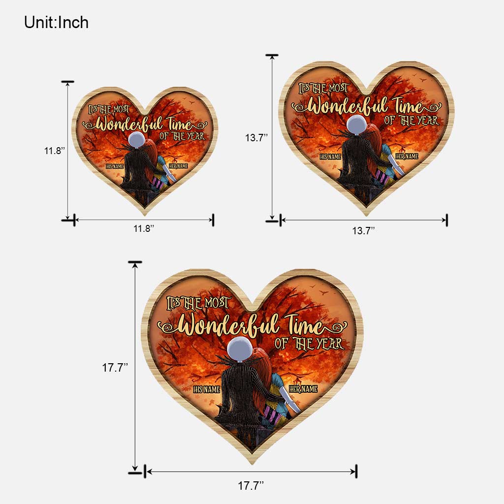 Personalized Fall Wood Sign - Custom Heart Decor Gift Wood Sign GradoCreations