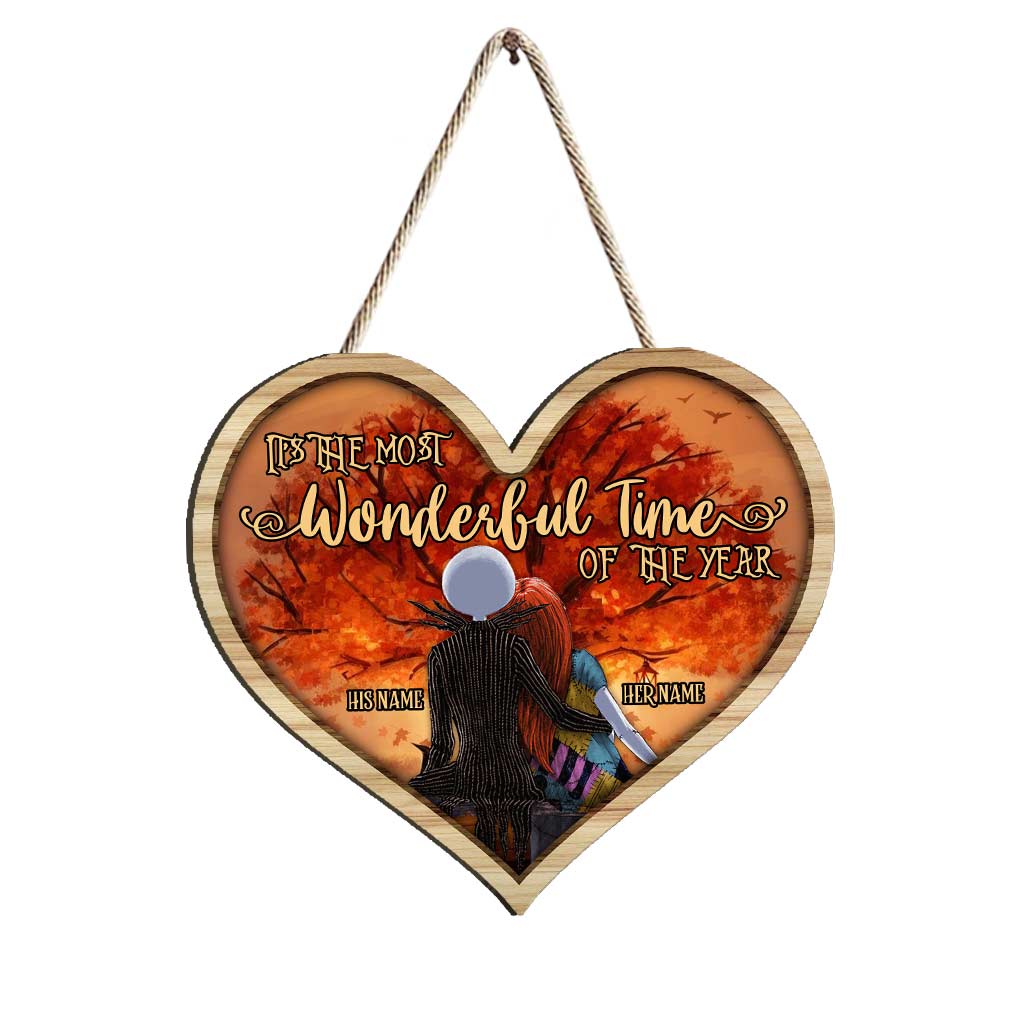 Personalized Fall Wood Sign - Custom Heart Decor Gift Wood Sign GradoCreations