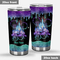 Personalized Glitter Tumbler with Disney Castle Design - 50th Anniversary Gift Tumbler GradoCreations