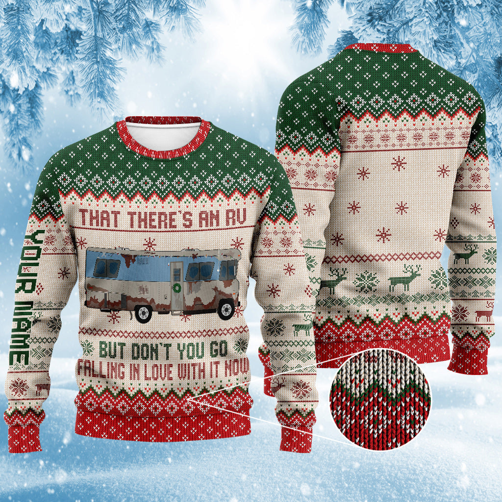 Personalized RV Christmas Sweater Custom Name Gift Sweater GradoCreations