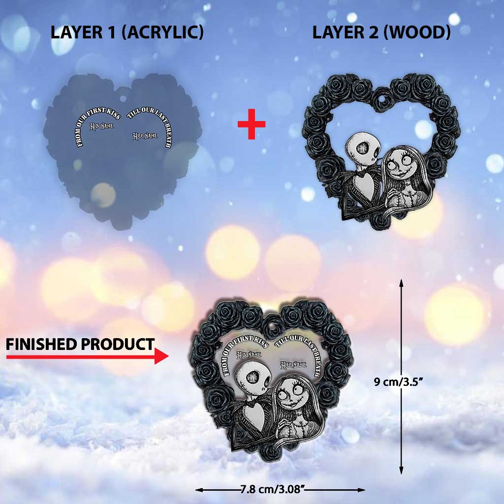 Personalized Gothic Love Ornament Custom Name Holiday Gift Layers Mix Ornament GradoCreations