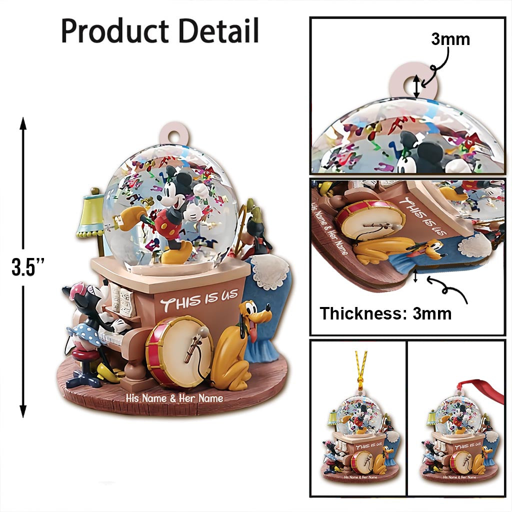 Personalized Christmas Mouse Ornament Custom Names Holiday Gift Ornament GradoCreations