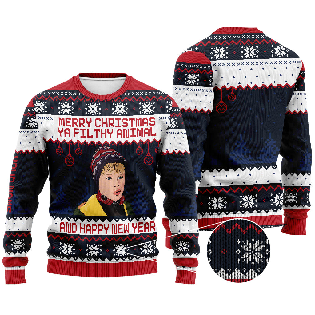 Personalized Merry Christmas Ya Filthy Animal Sweater - Custom Holiday Gift Sweater GradoCreations