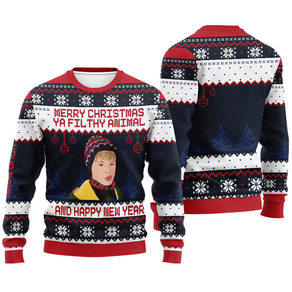 Personalized Merry Christmas Ya Filthy Animal Sweater - Custom Holiday Gift Sweater GradoCreations
