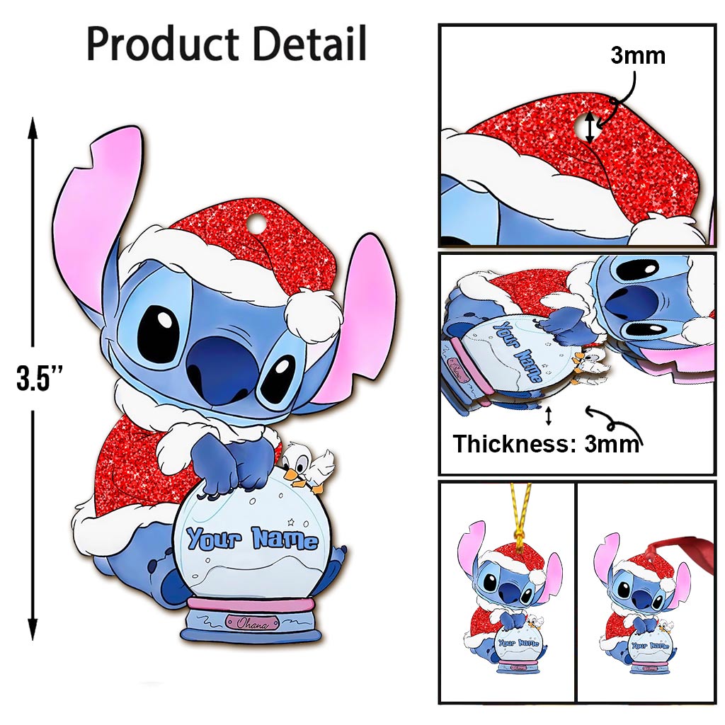 Personalized Christmas Ohana Ornament Custom Name Gift Ornament GradoCreations