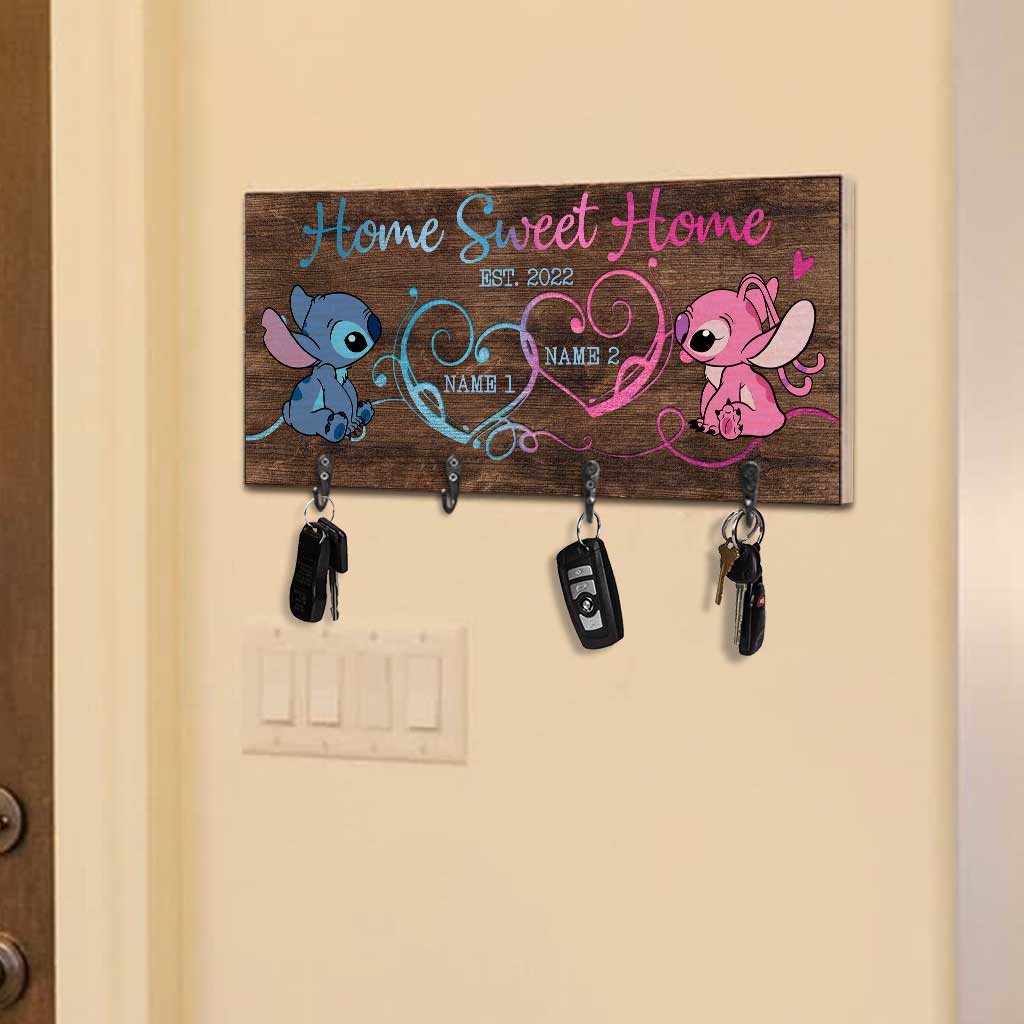 Personalized Rustic Key Rack with Names for Housewarming Gift Key Rack GradoCreations