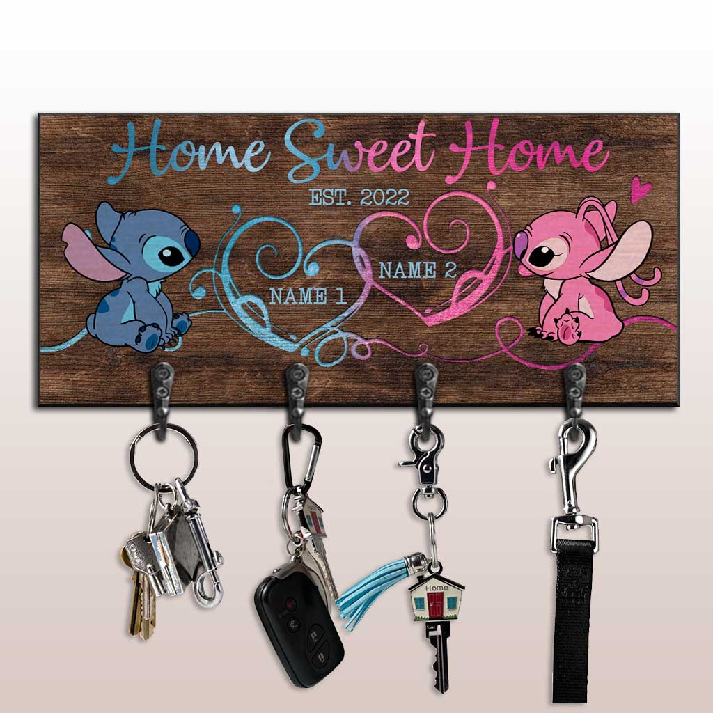 Personalized Rustic Key Rack with Names for Housewarming Gift Key Rack GradoCreations