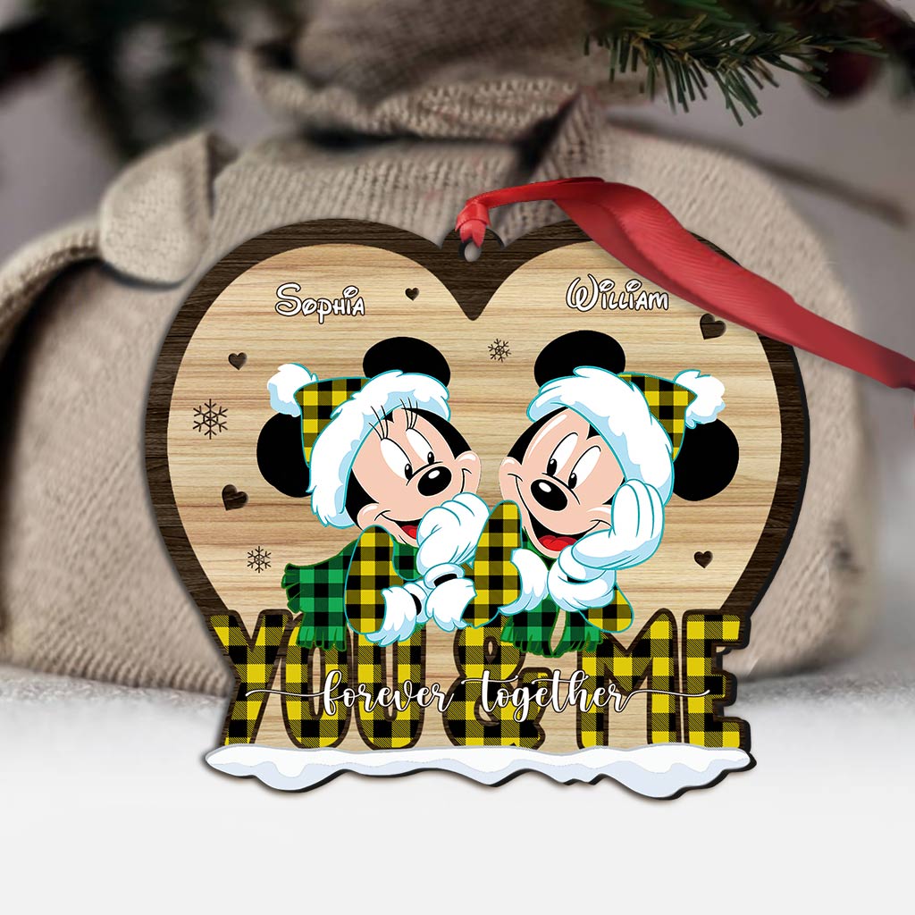 Personalized Heart-Shaped Christmas Ornament for Couples One-sided Ornament GradoCreations