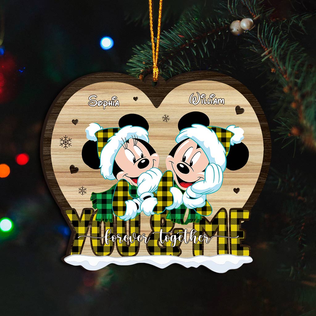 Personalized Heart-Shaped Christmas Ornament for Couples One-sided Ornament GradoCreations
