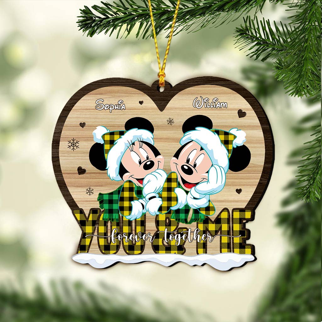 Personalized Heart-Shaped Christmas Ornament for Couples One-sided Ornament GradoCreations