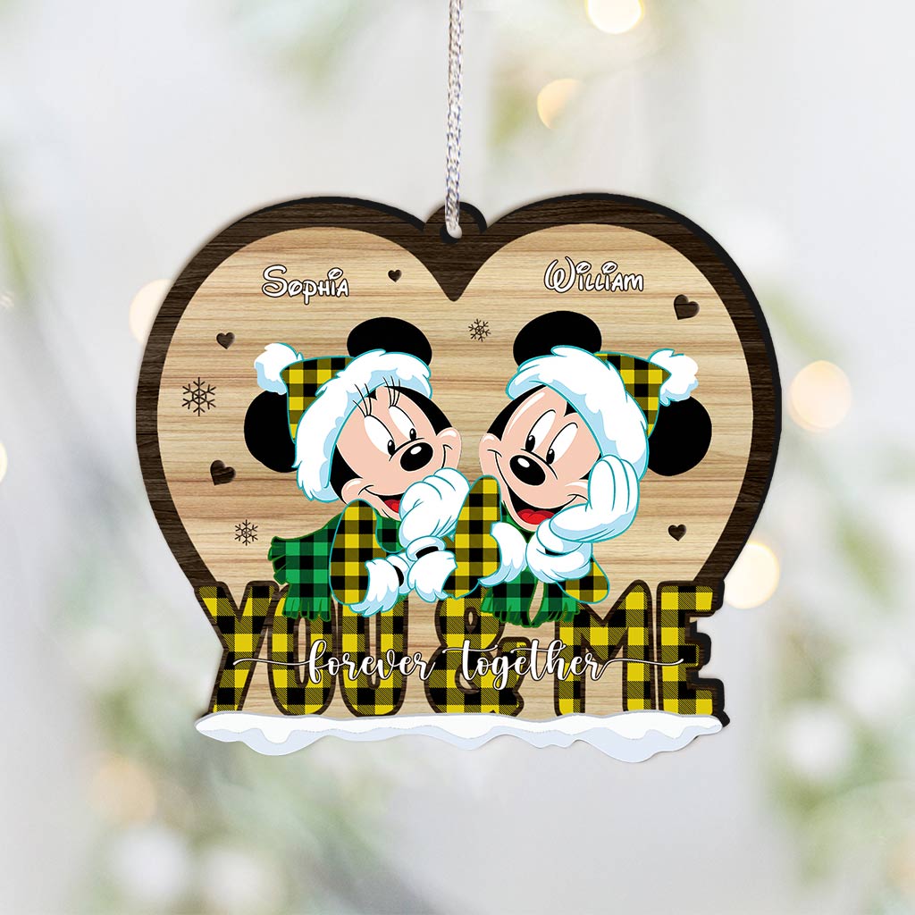Personalized Heart-Shaped Christmas Ornament for Couples One-sided Ornament GradoCreations