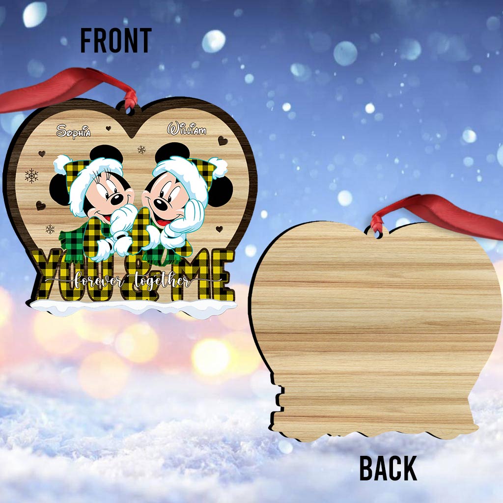 Personalized Heart-Shaped Christmas Ornament for Couples One-sided Ornament GradoCreations