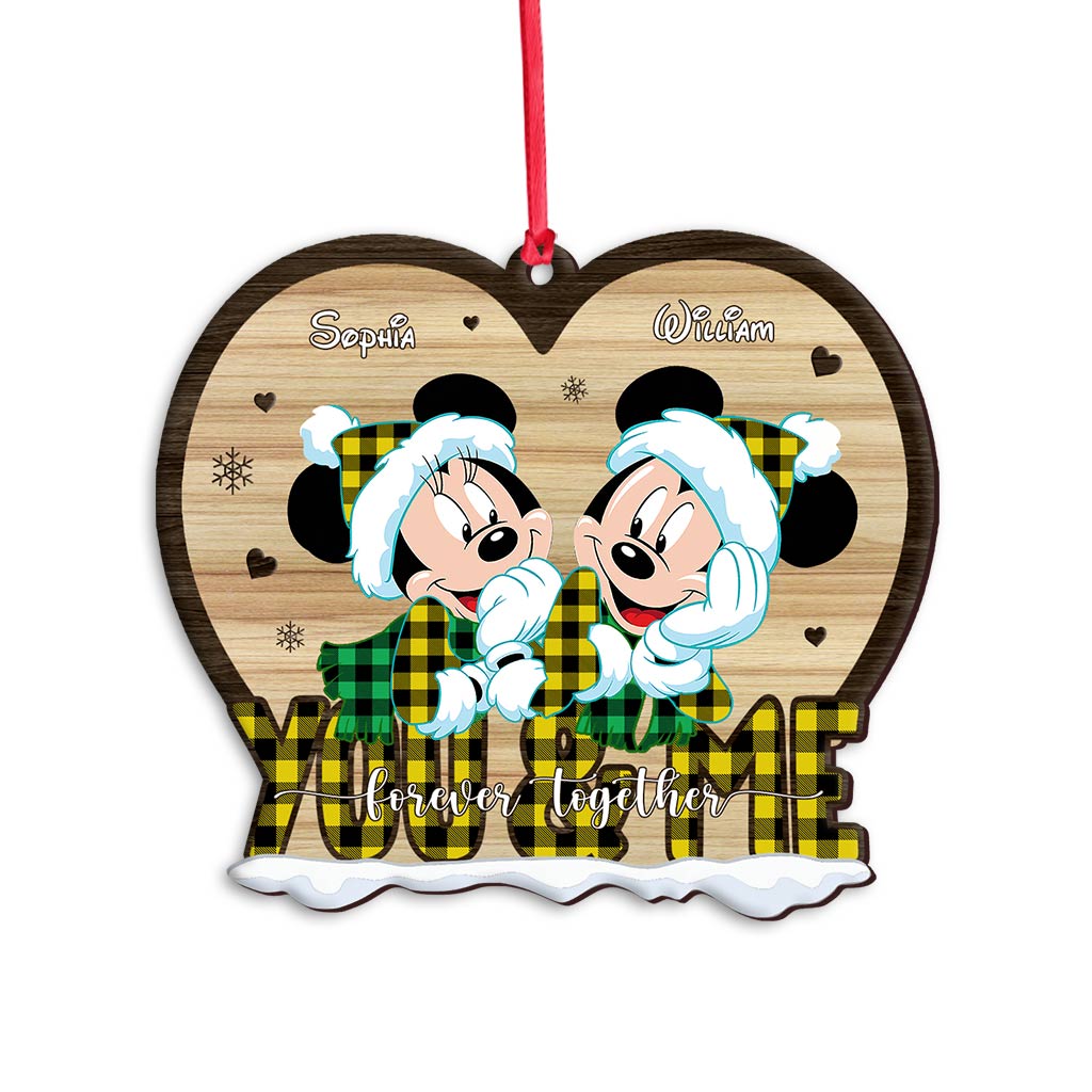Personalized Heart-Shaped Christmas Ornament for Couples One-sided Ornament GradoCreations
