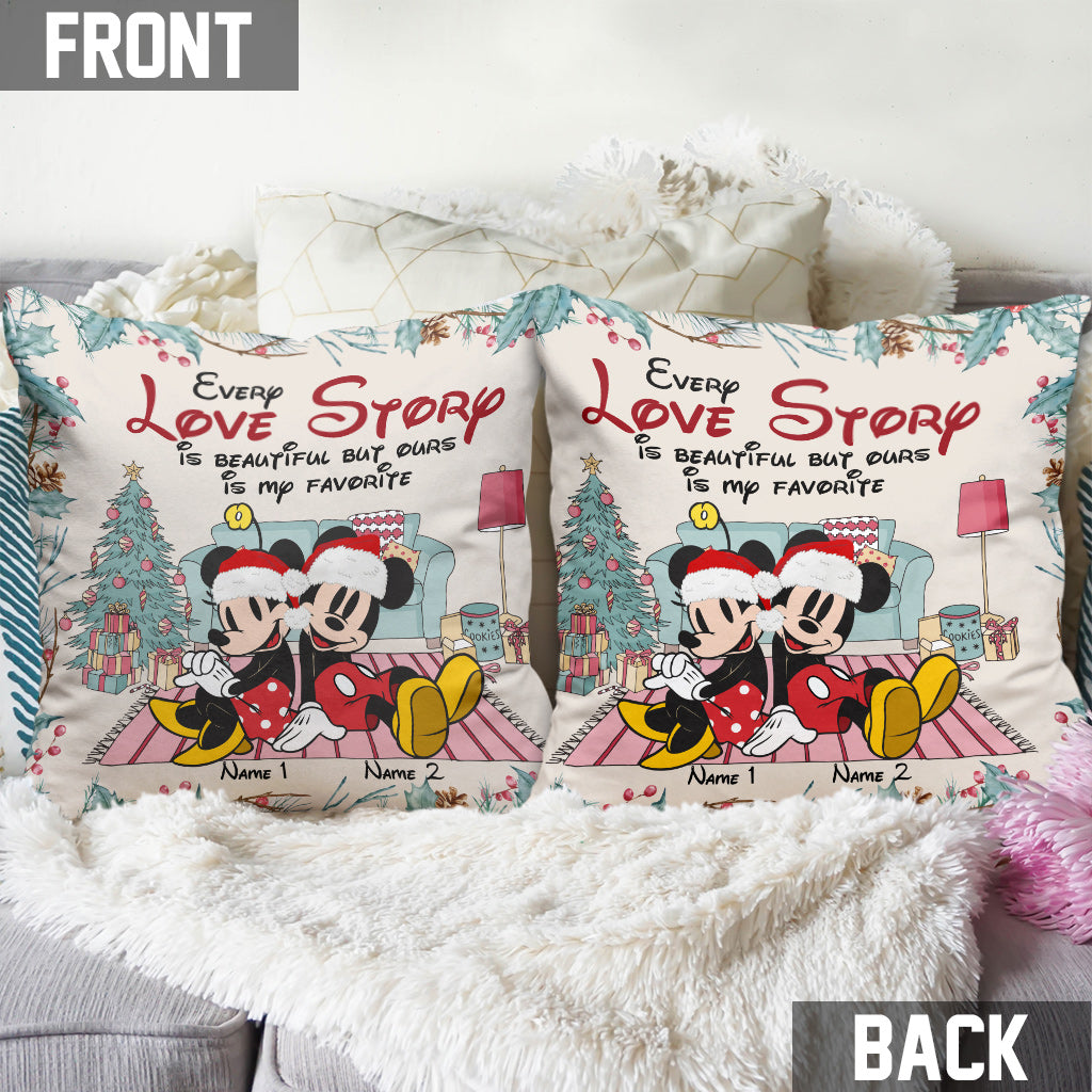 Personalized Christmas Mouse Throw Pillow with Custom Names Throw Pillow GradoCreations