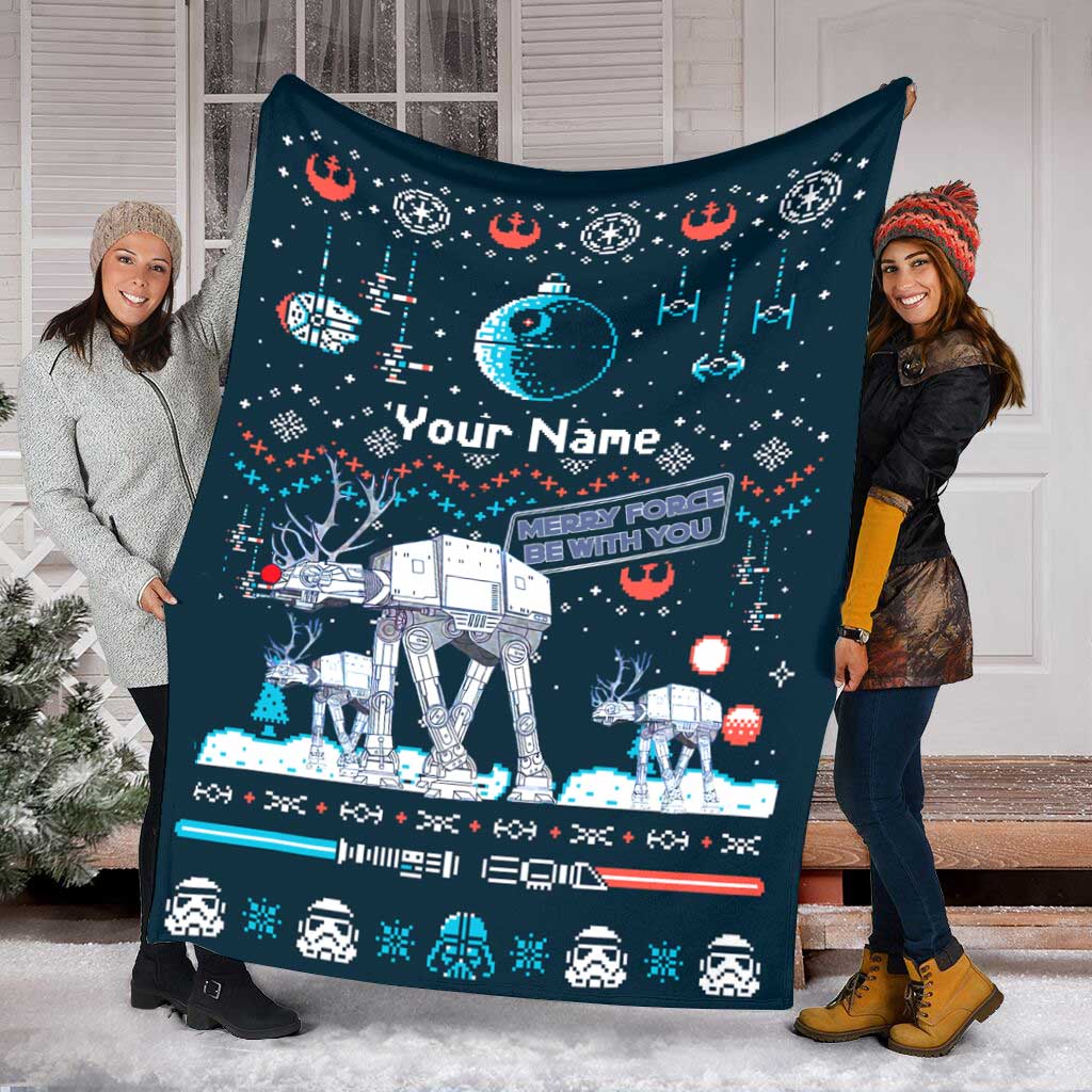 Personalized Star Wars Force Blanket Custom Name Christmas Gift Blanket GradoCreations