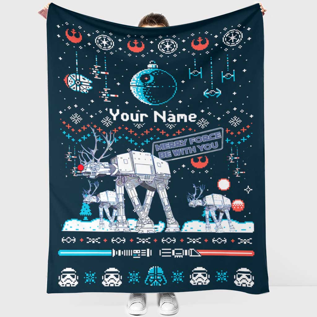 Personalized Star Wars Force Blanket Custom Name Christmas Gift Blanket GradoCreations