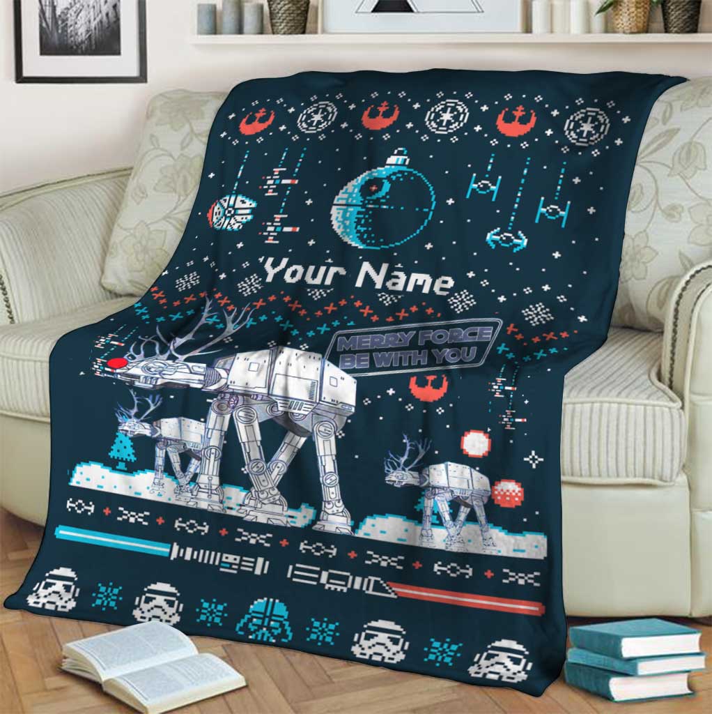 Personalized Star Wars Force Blanket Custom Name Christmas Gift Blanket GradoCreations