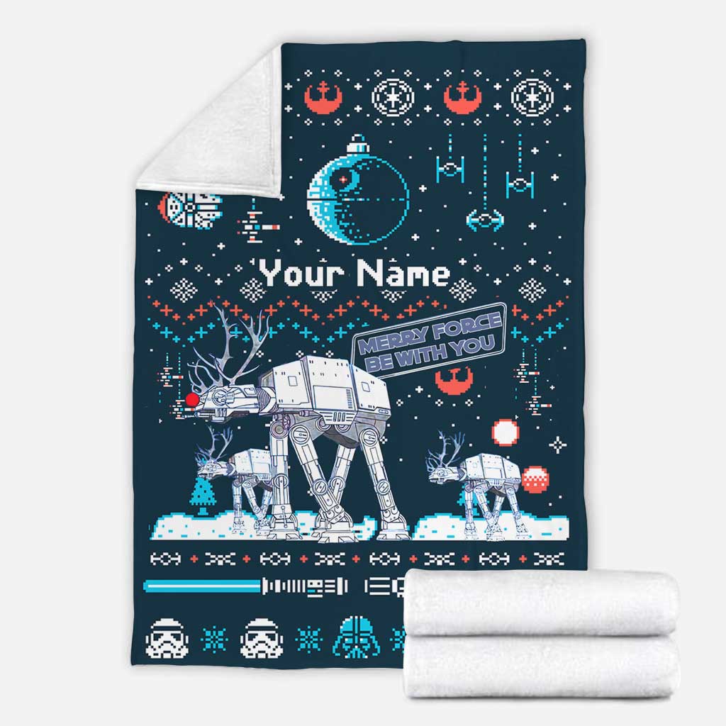 Personalized Star Wars Force Blanket Custom Name Christmas Gift Blanket GradoCreations