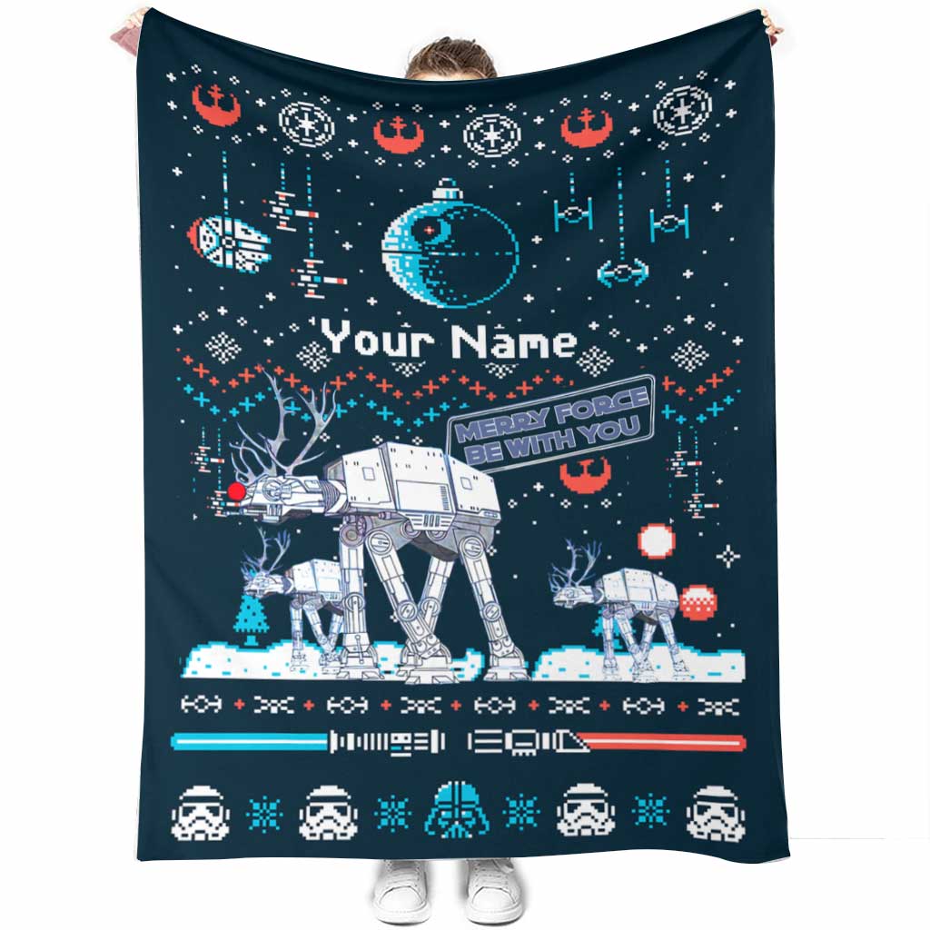 Personalized Star Wars Force Blanket Custom Name Christmas Gift Blanket GradoCreations