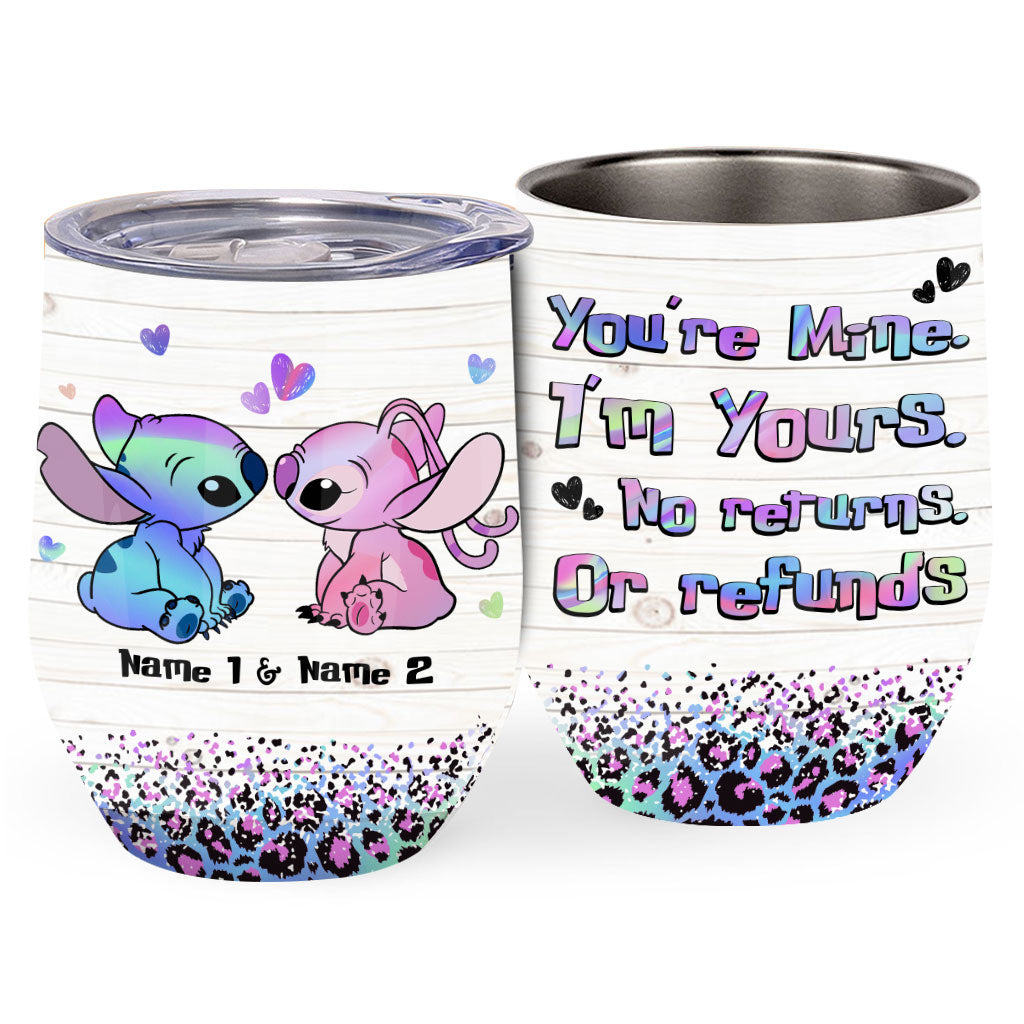 Personalized Ohana Wine Tumbler Custom Names Gift for Couples Wine Tumbler GradoCreations