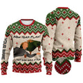 Personalized Christmas Sweater with Faux Wool Pattern Custom Name Gift Sweater GradoCreations