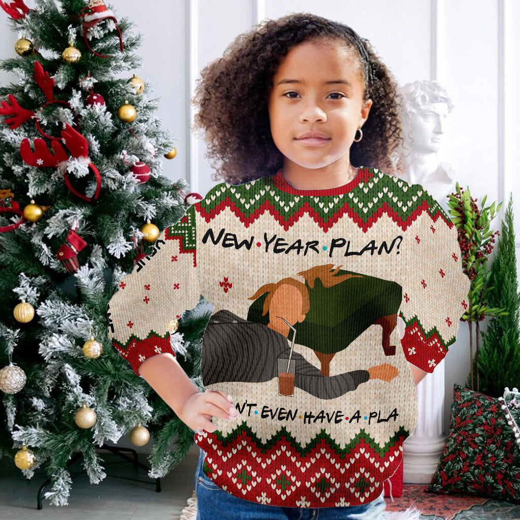 Personalized Christmas Sweater with Faux Wool Pattern Custom Name Gift Sweater GradoCreations