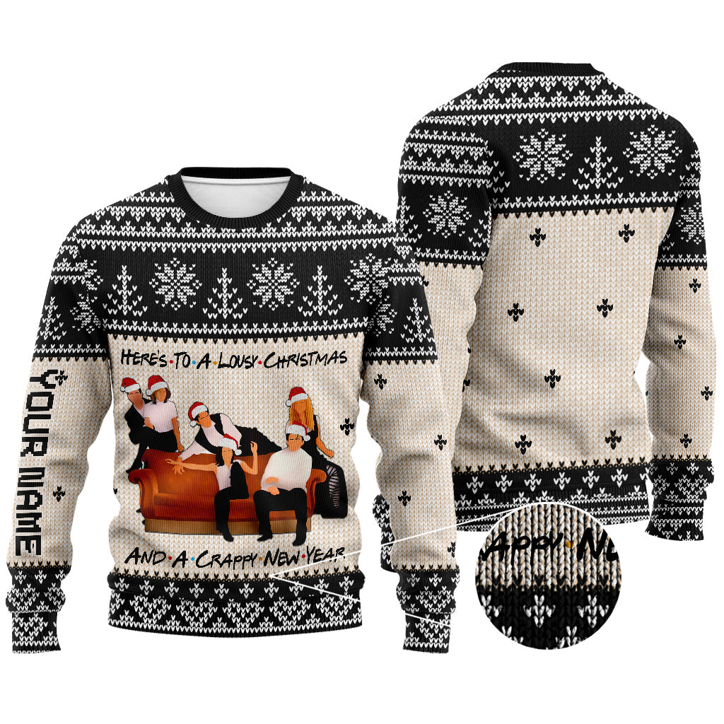 Personalized Christmas Sweater with Faux Wool Pattern for Unique Gifts Sweater GradoCreations