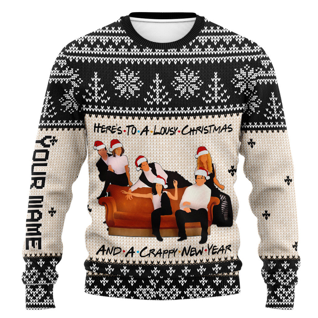 Personalized Christmas Sweater with Faux Wool Pattern for Unique Gifts Sweater GradoCreations