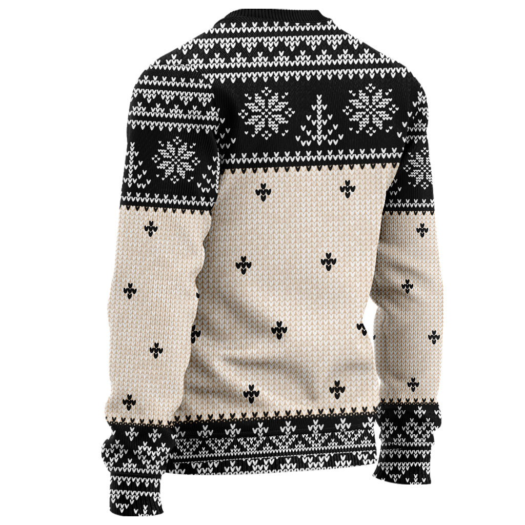 Personalized Christmas Sweater with Faux Wool Pattern for Unique Gifts Sweater GradoCreations