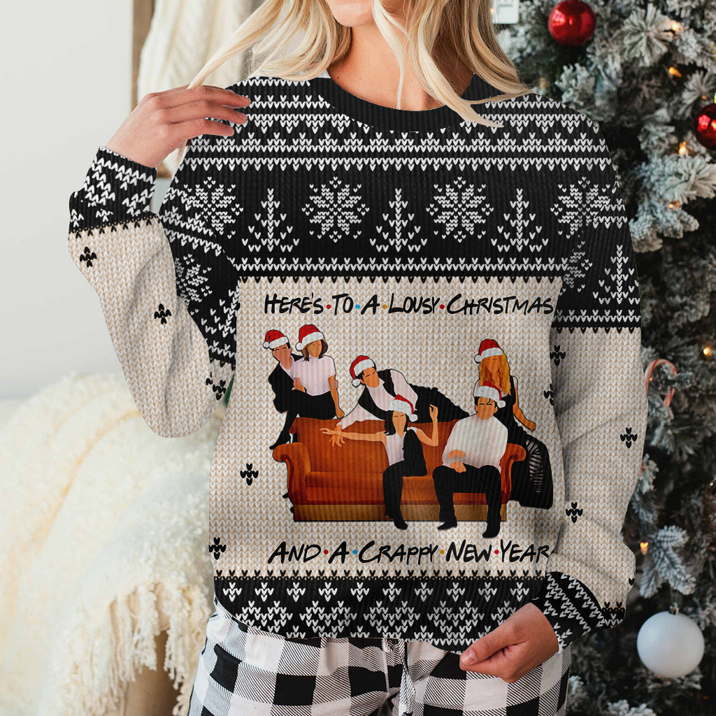 Personalized Christmas Sweater with Faux Wool Pattern for Unique Gifts Sweater GradoCreations