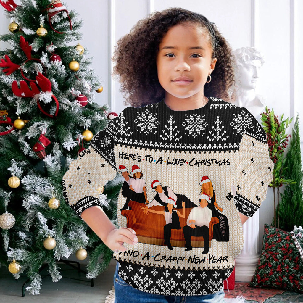 Personalized Christmas Sweater with Faux Wool Pattern for Unique Gifts Sweater GradoCreations