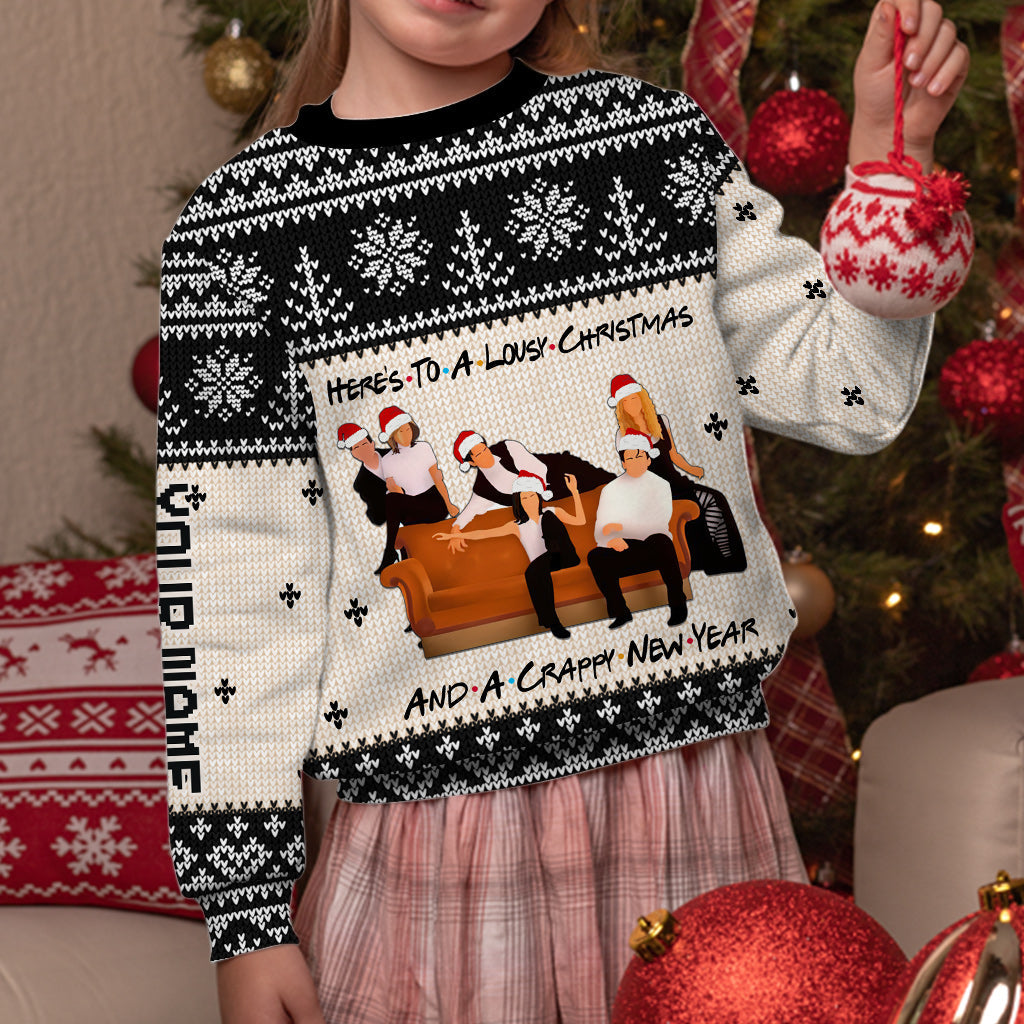 Personalized Christmas Sweater with Faux Wool Pattern for Unique Gifts Sweater GradoCreations