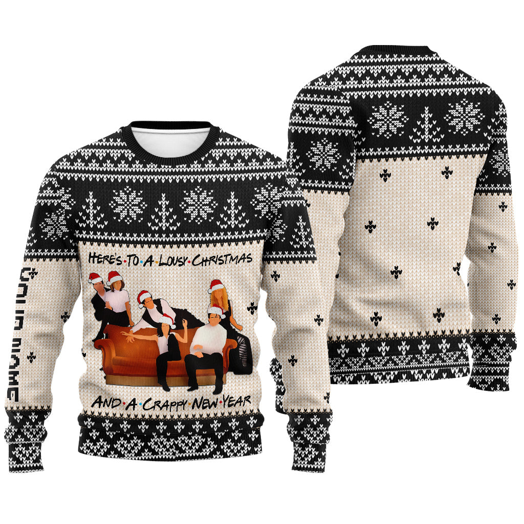 Personalized Christmas Sweater with Faux Wool Pattern for Unique Gifts Sweater GradoCreations