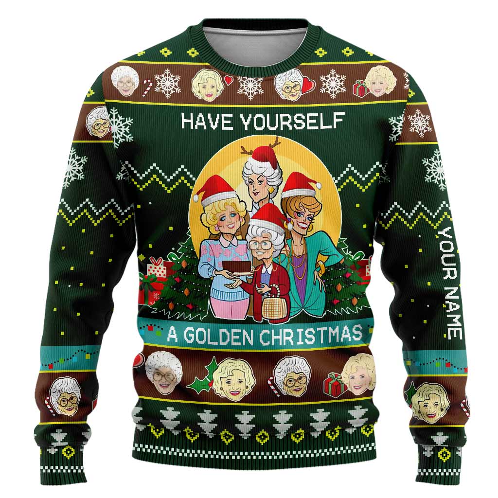 Personalized Christmas Sweater Have Yourself A Golden Christmas Gift Sweater GradoCreations
