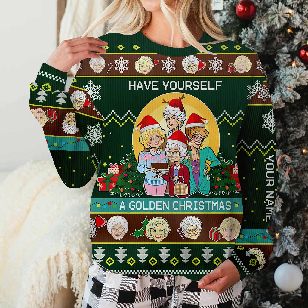 Personalized Christmas Sweater Have Yourself A Golden Christmas Gift Sweater GradoCreations