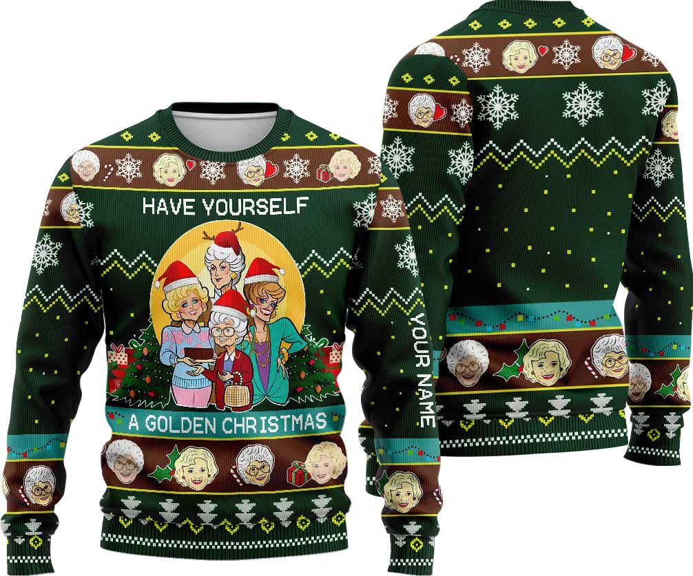 Personalized Christmas Sweater Have Yourself A Golden Christmas Gift Sweater GradoCreations