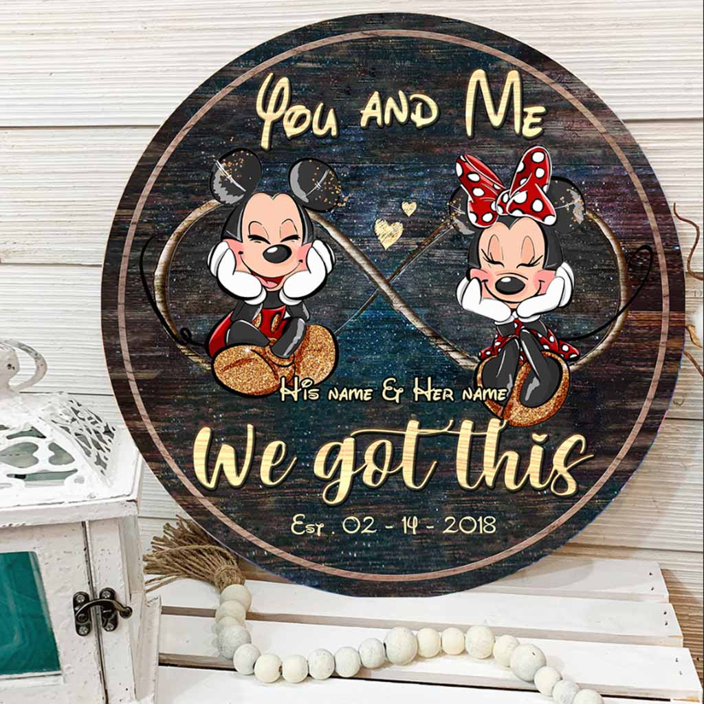 Personalized Couple Round Wood Sign Custom Name Gift for Anniversary Round Wood Sign GradoCreations