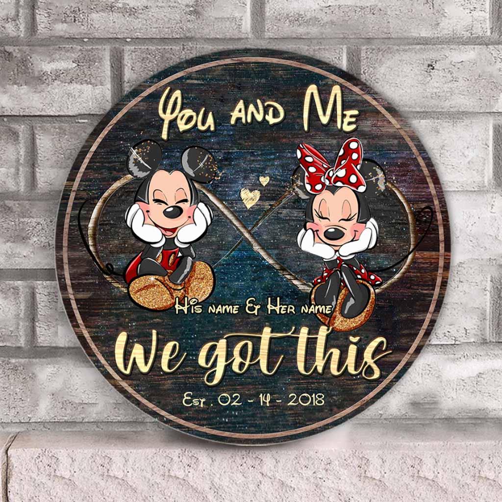 Personalized Couple Round Wood Sign Custom Name Gift for Anniversary Round Wood Sign GradoCreations
